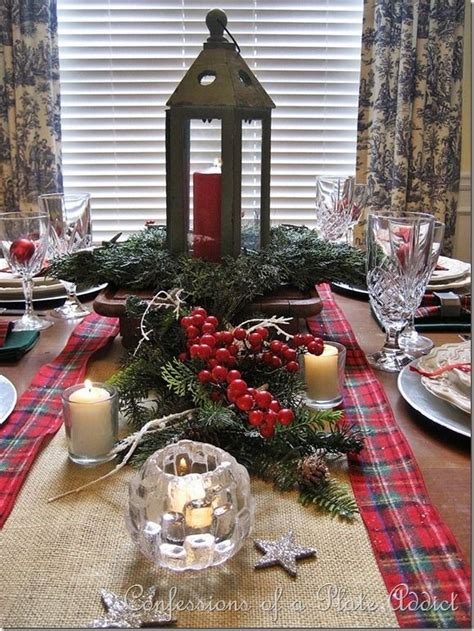 my starry burlap and plaid christmas tablescape