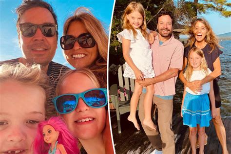 jimmy fallon shares rare photo   wife    daughters