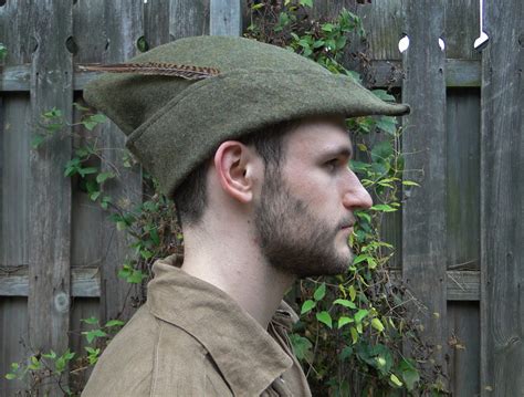 medieval robin hood hat woodsman bycocket wool  colors etsy