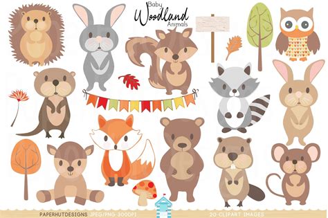 printable  woodland animal clipart printable world holiday