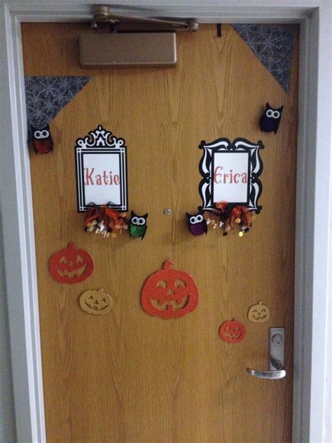 Halloween Dorm Room Door Decorations Pumpkins Spider