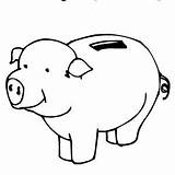 Piggy Coloring Bank Banks Money Clipart Saving Designlooter sketch template