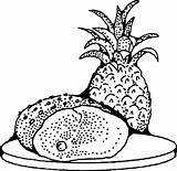 Coloring Pages Pineapple Clipart Ham Printable Drawing Illusion Optical Vector Kids Svg Food Sausages Clip Popular Onlinelabels Library Webstockreview Related sketch template