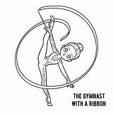 Ribbon Vector Rhythmic Gymnastics Routine Illustrations Similar Clip sketch template
