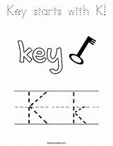 Key Coloring Starts Letter Writing Practice Koala Built California Usa Twistynoodle Noodle sketch template