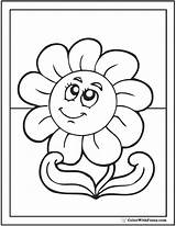Daisy Coloring Pages Printable Flower Face Cute Colorwithfuzzy sketch template