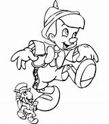 Pinocchio Colorare Pinoquio Pinocho Personaggi Jiminy Walt sketch template