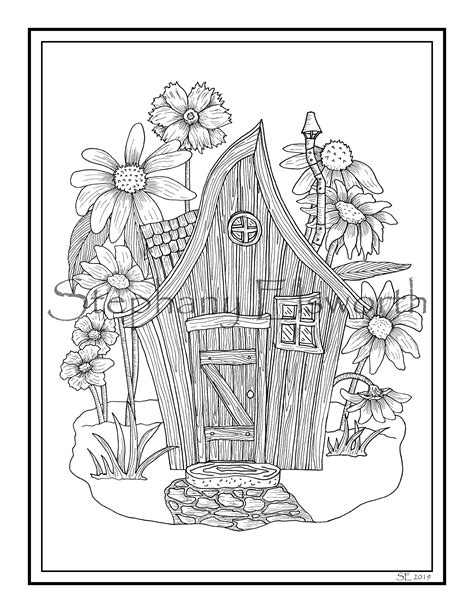 fairy house coloring pages