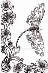 Dragonfly Zentangle Doodles Zentangles Artwyrd sketch template