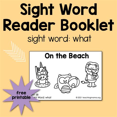 sight word reader   word  teaching mama