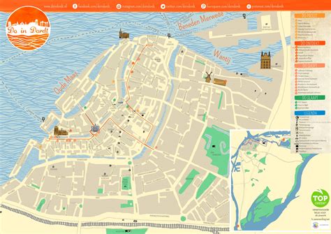 dordrecht tourist map ontheworldmapcom