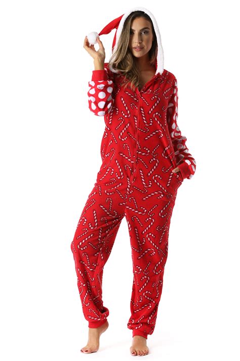 followme followme adult christmas onesie  women jumpsuit  piece pajamas candy cane