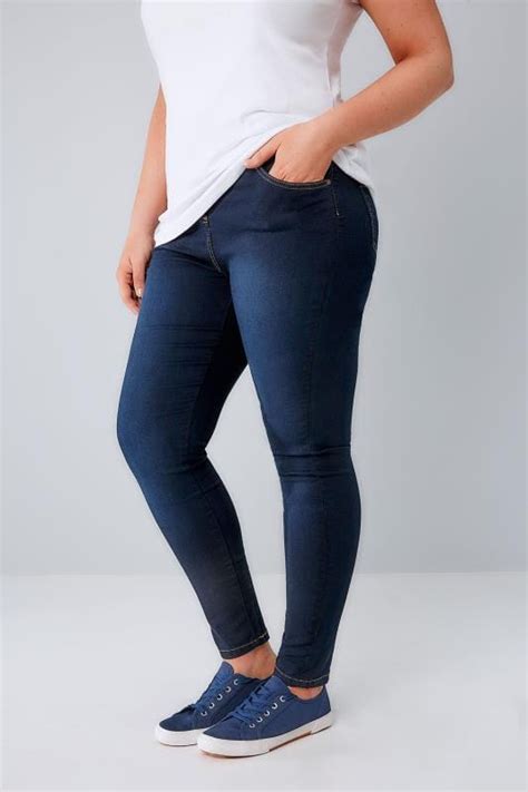 indigo blue super stretch skinny ava jeans plus size 16 to 28