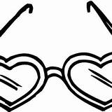 Eyeglasses Coloring Pages Starry Shaped Heart sketch template
