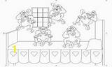 Jumping Bed Monkeys Little Coloring Pages Five Divyajanani sketch template