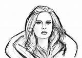 Adele Line Drawing Sketch Realistic Pencil Colorful sketch template