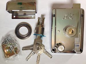 deadlatch dead latch deadlock deadbolt door lock silver   keys ebay