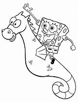 Seahorse Spongebob Coloring Pages Sea Printable Riding Horse Color Mystery Cartoon Sponge Kids Bc7c Print Colouring Groundhog Named Clipart Cliparts sketch template