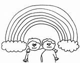 Coloring Pages Rainbows Rainbow Printable Kids sketch template