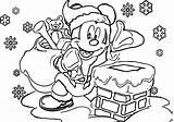 Coloring Christmas Mickey Mouse Pages Disney Kids sketch template