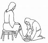 Jesus Feet Wash Coloring Washing Disciples Pages Washed Clipart Being sketch template