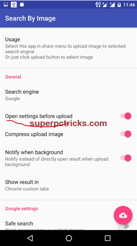 simple android app lets  perform googles reverse