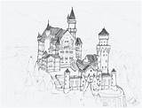 Castle Neuschwanstein Drawing Drawings Paintingvalley sketch template