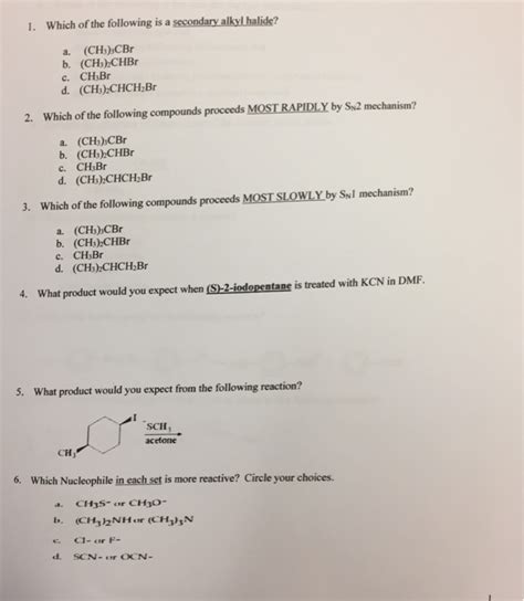 solved       secondary alkyl halide cheggcom