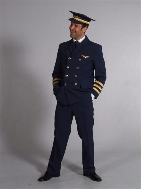 mens airline pilot costume xl uniform flight captain fancy dress