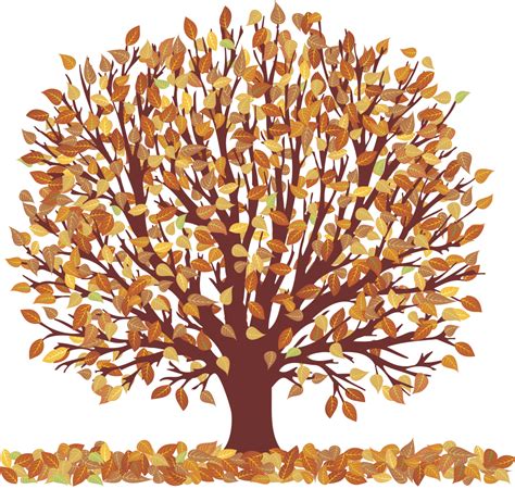 Autumn Leaf Color Tree Clip Art No Falling Cliparts Png Download