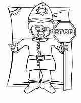 Stop Coloring Sign Police Officer Printable Pages Color Print Netart Kids Getcolorings Search Comments sketch template