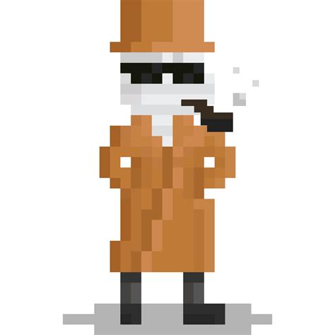 pixel art invisible man character  png