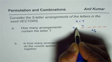 permutations  letter arrangements  vowels    word vectors youtube