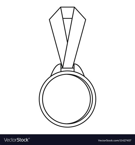 medal  ribbon icon outline style vector image