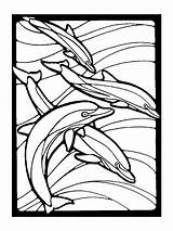 Stained Coloring Glass Kids Pages Dolphins Color Animals Style Print Simple Adult Printable Children Getcolorings Getdrawings Justcolor sketch template