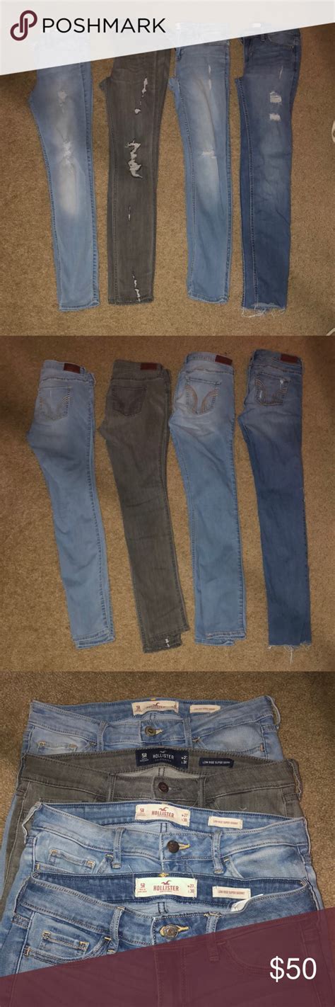 4 pairs low rise hollister skinny jeans skinny jeans