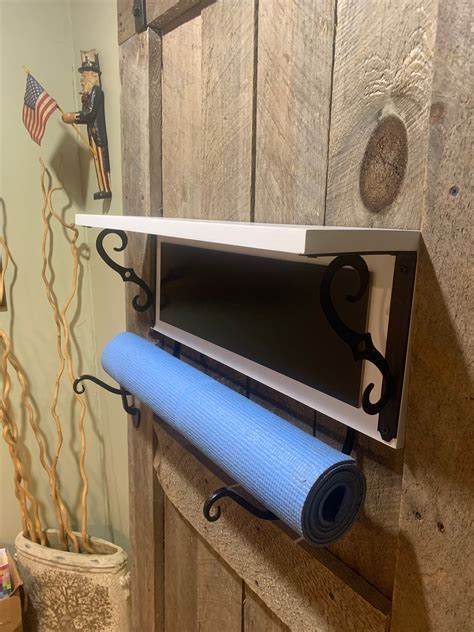 chalkboard yoga mat holder  shelf complete   hangers etsy