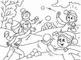 Neige Coloriage Jouent Bataille Invierno Snowball Hiver Nieve Jugando Ausmalbilder Verbos Bolas Schnee Raskrasil sketch template