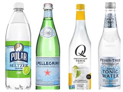 carbonated water sparkling water club soda seltzer  tonic