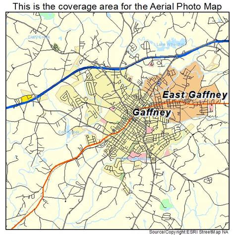 aerial photography map  gaffney sc south carolina