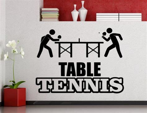table tennis logo wall sticker sports ping pong vinyl decal etsy autocollant tennis de