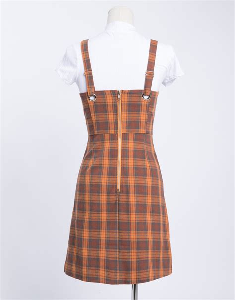 plaid overall dress overall dress dresses clothes