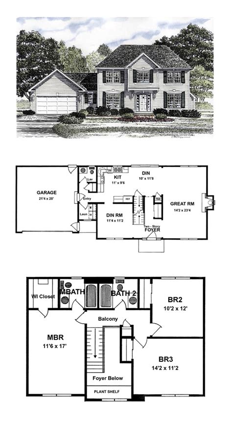 colonial style house plan    bed  bath  car garage  house plans colonial