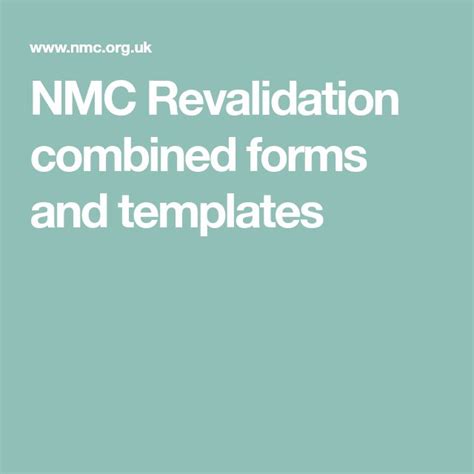 nmc revalidation combined forms  templates templates combination