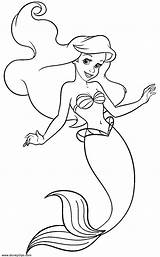 Coloring Pages Mermaid Little Disney Ariel Print Printable Princess Colouring Coloringhome Cartoon sketch template