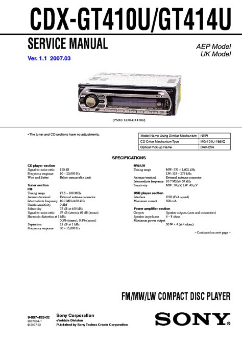 sony cdx gtu wiring diagram