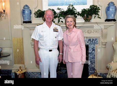 secretary clinton meets   admiral robert  willard stock photo alamy