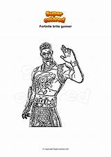 Fortnite Brite Gunner Coloriage Ausmalbild Colorare Disegno Supercolored sketch template