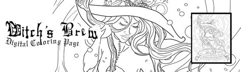 witchs brew digital coloring page