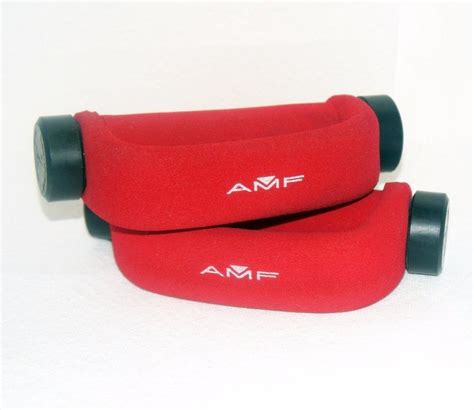 vintage amf heavy hands  pound  hand weights red pair dumbbells jazzercise work  wear